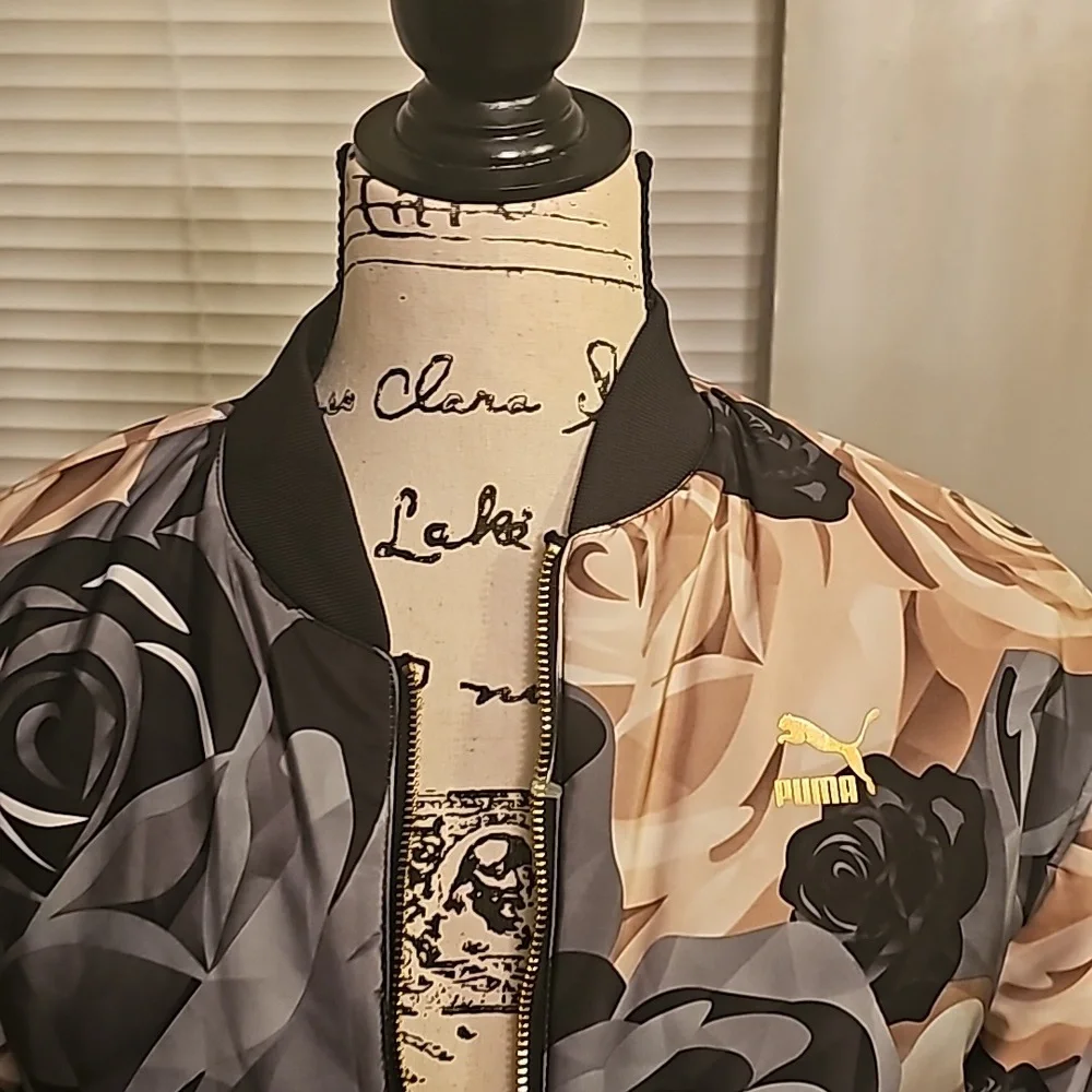 PUMA x CAREAUX BOMBER Reversible JACKET Floral Size Large - Picture 2 of 13